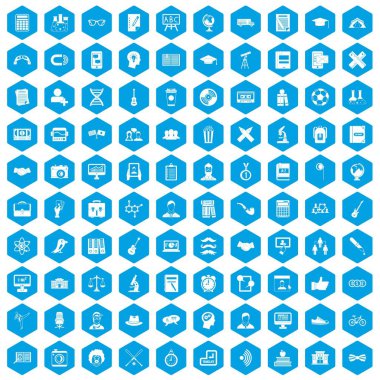 100 öğrenci simgeleri mavi ayarla