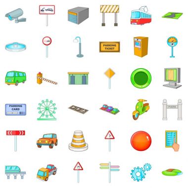 Şehir gps Icons set, karikatür tarzı
