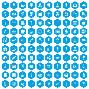 100 tatlılar simgeleri mavi ayarla