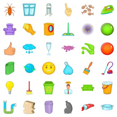 Temizlik hizmeti simgelerini ayarla, tarzı çizgi film