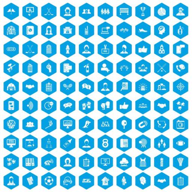 100 takım simgeleri mavi ayarla