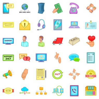 İstemci desteği simgeler kümesi, karikatür tarzı