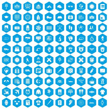 100 saat simgeleri mavi ayarla