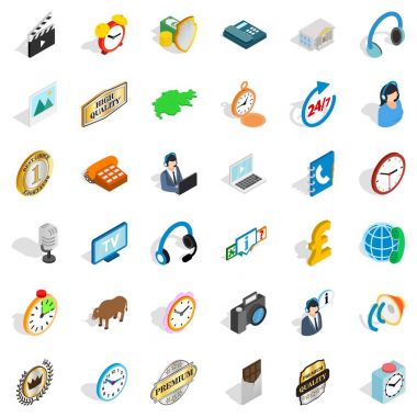 Saat simgeler ayarı, izometrik stili