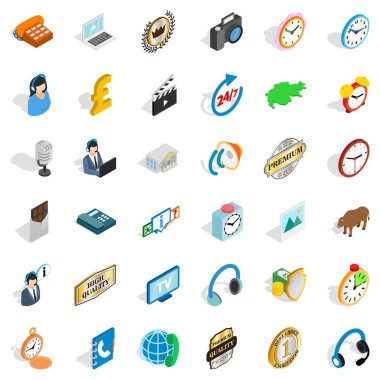 Office iş Icons set, izometrik stili