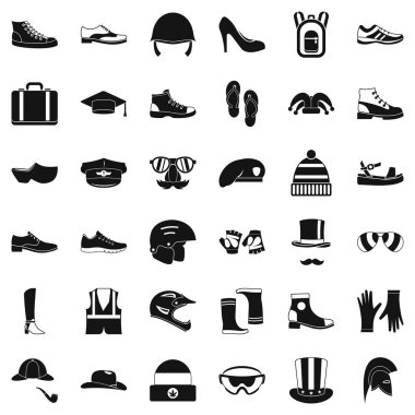 Giyim Aksesuarları Icons set, basit tarzı