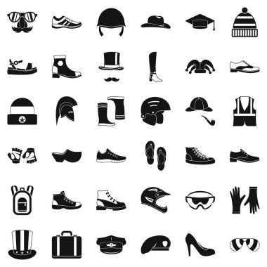 Şık giysiler Icons set, basit tarzı