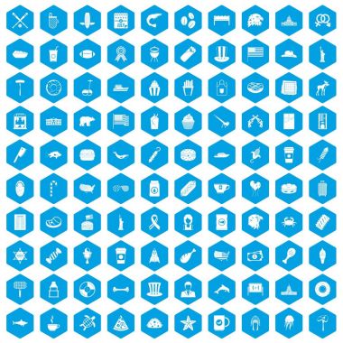 100 ABD simgeleri mavi ayarla