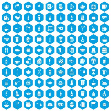 100 kap simgeleri mavi ayarla