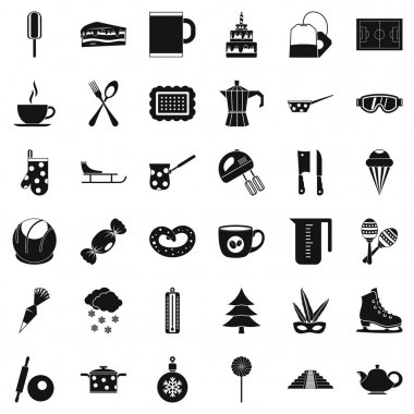 Kahve içecek Icons set, basit tarzı