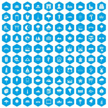 100 görünümü simgeleri mavi ayarla