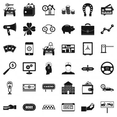 Sikke yığını Icons set, basit tarzı