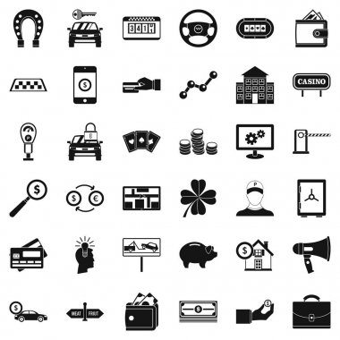 M-cüzdan Icons set, basit tarzı sikke