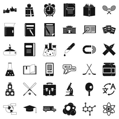 Eğitim Icons set, basit tarzı