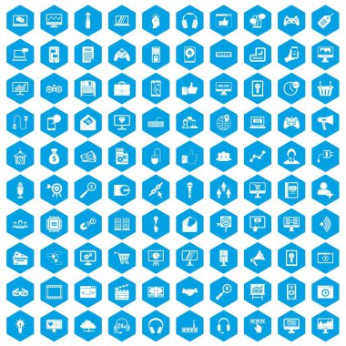 En iyi 100 web ve mobil simgeleri mavi ayarla