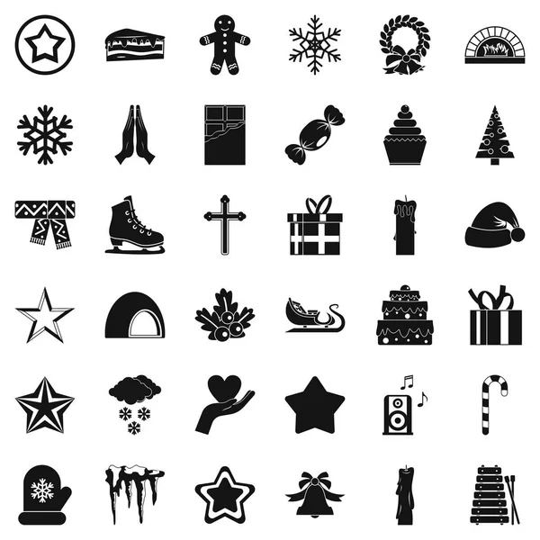 Noel Kutlamaları Icons set, basit tarzı