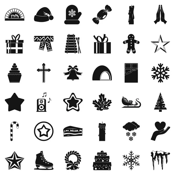 Noel süs Icons set, basit tarzı