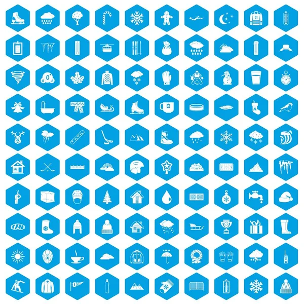 100 kar simgeleri mavi ayarla