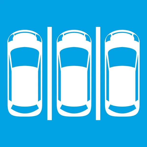 Icono de aparcamiento blanco — Vector de stock