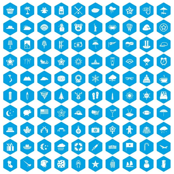 100 yıldız simgeleri mavi ayarla