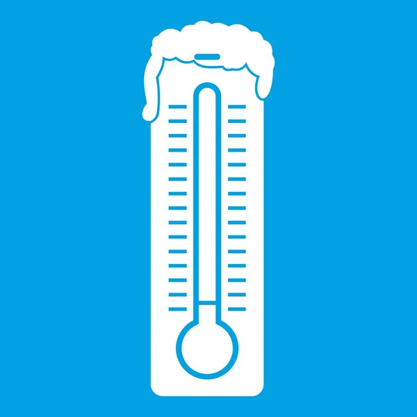 Icona termometro bianco — Vettoriale Stock
