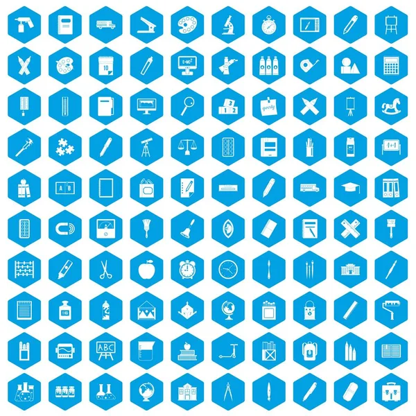 100 ileti örneği simgeleri mavi ayarla