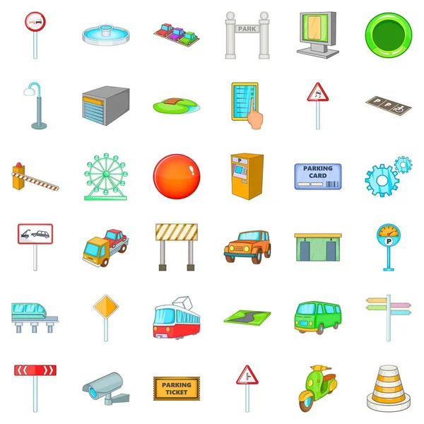 Şehir konumu Icons set, karikatür tarzı