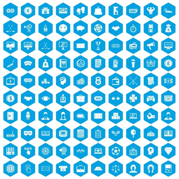 100 iconos de sorteo azul — Vector de stock