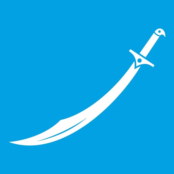 Scimitar zwaard pictogram wit — Stockvector