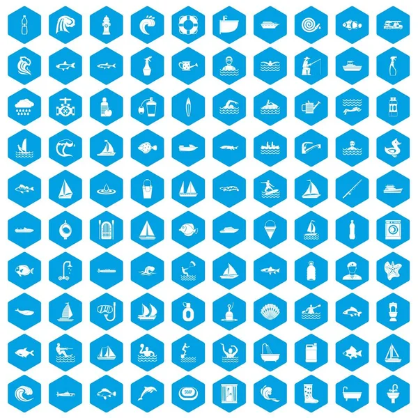 100 su simgeleri mavi ayarla