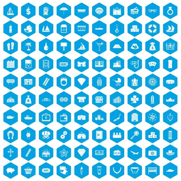 100 servet simgeleri mavi ayarla