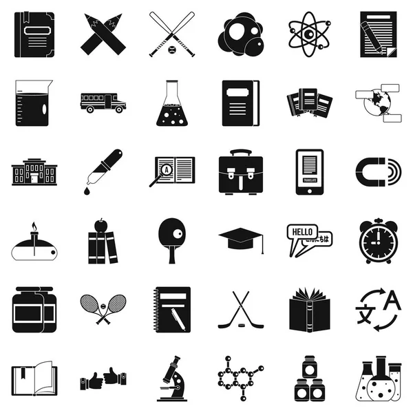 Üniversite Icons set, basit tarzı