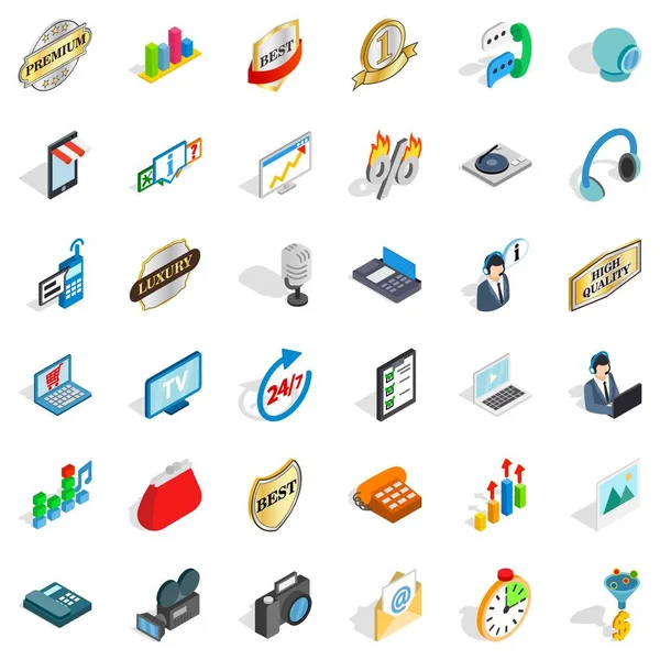 Support service icons set, isometric style — Stock Vector