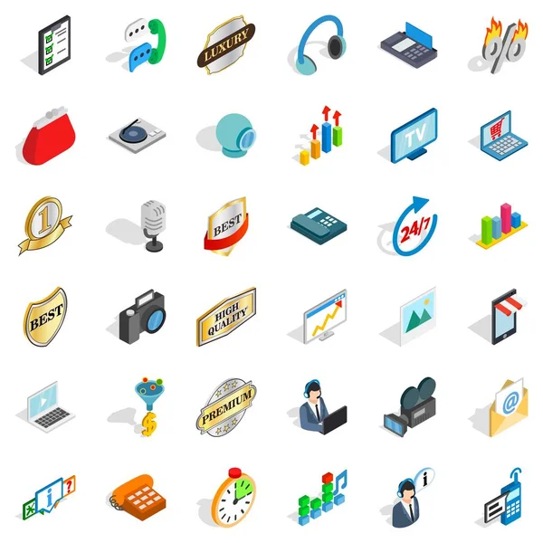 Onun hizmet Icons set, izometrik stili