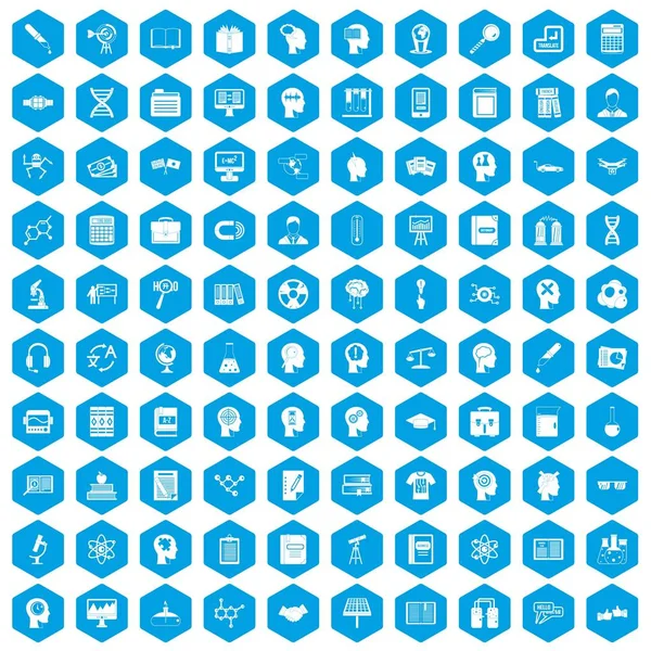 100 bilgi simgeleri mavi ayarla — Stok Vektör