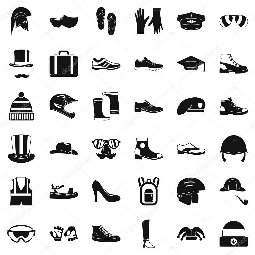 Season accessories icons set. Simple style of 36 season accessories vector icons for web isolated on white background