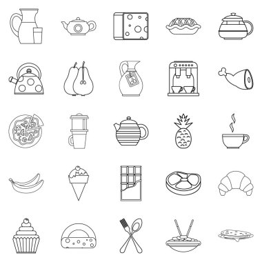 Icons set besleme, anahat stili