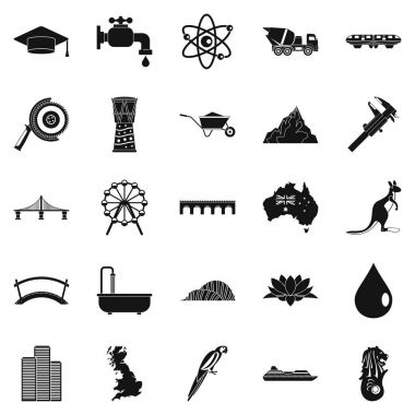 Geçiş Icons set, basit tarzı