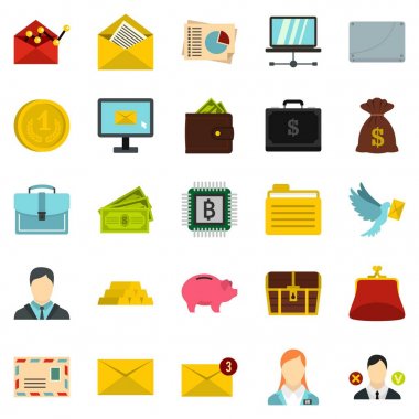 Mevduat Icons set, karikatür tarzı