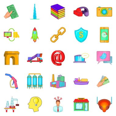 Ücret Icons set, karikatür tarzı