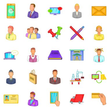 İş süreci simgeler ayarla, tarzı çizgi film