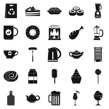 Kantin Icons set, basit tarzı