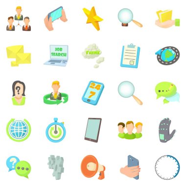 Icons set, karikatür tarzı buzz