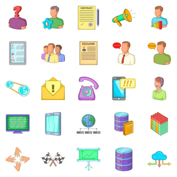 Icons set, karikatür tarzı huckster