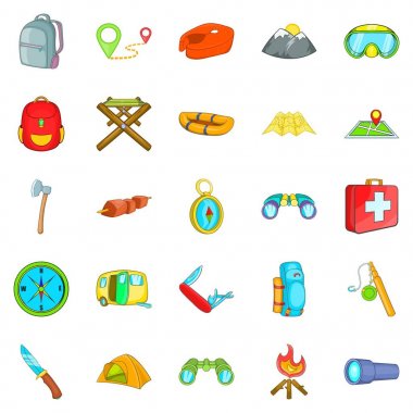 Vahşi Icons set, karikatür tarzı