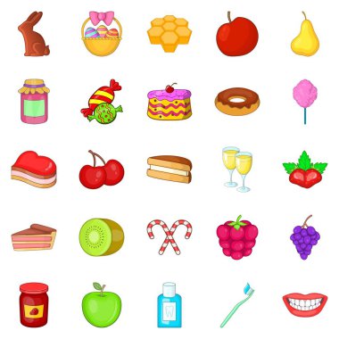 Tatlı Icons set, karikatür tarzı