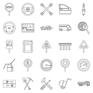 Aparatı Icons set, anahat stili