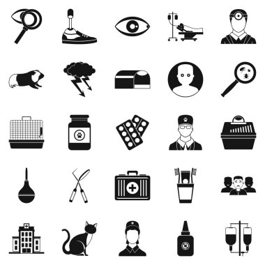 Anksiyete Icons set, basit tarzı