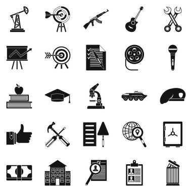 Başarılı kariyer Icons set, basit tarzı