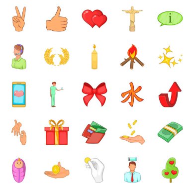 Bakım yardım Icons set, karikatür tarzı